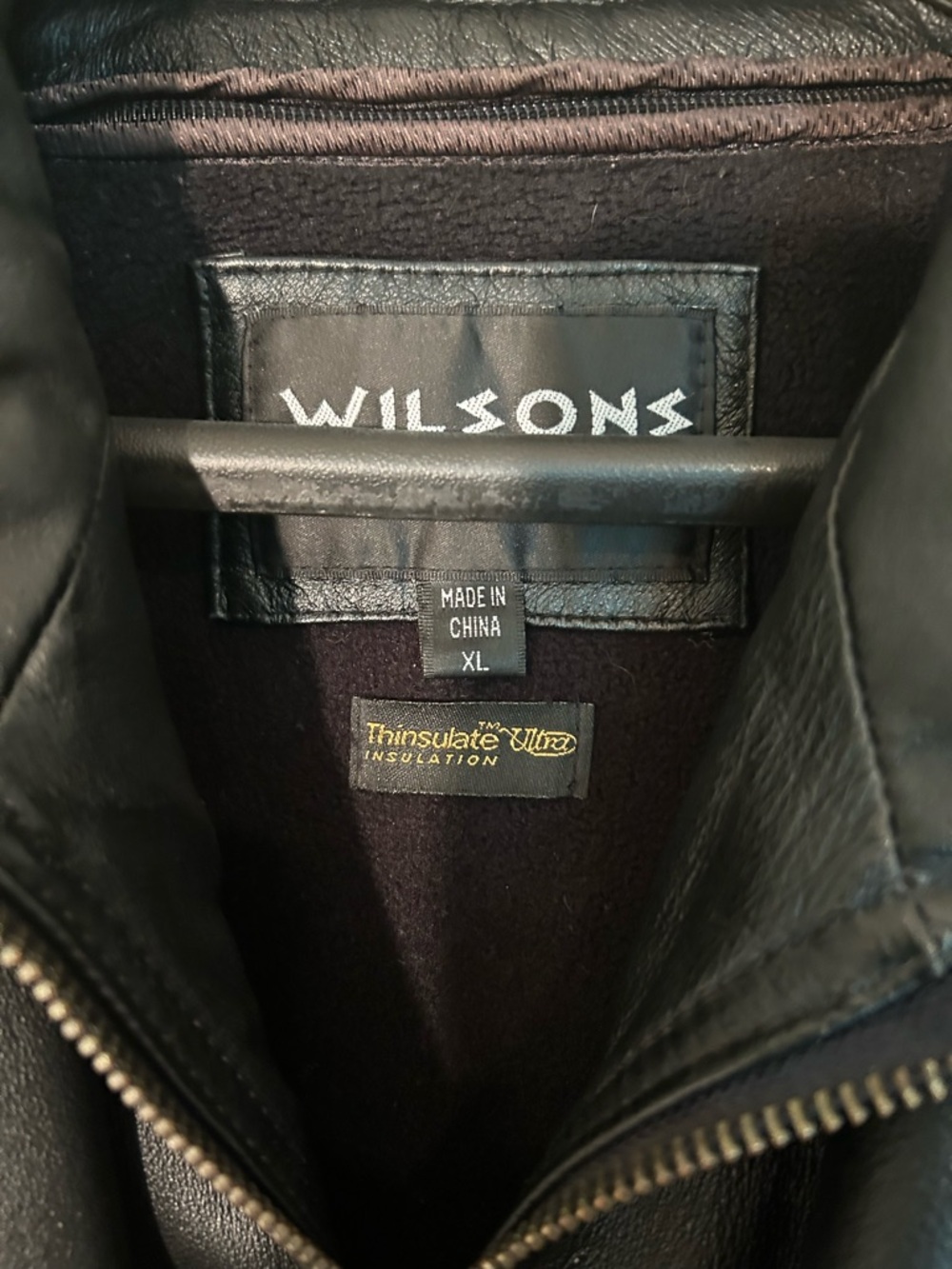 Vintage Wilson Black Leather Bomber Jacket Men Xtra Large - Picture 2 of 9